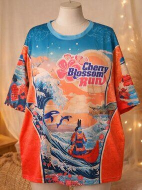 Cherry Blossom Run Shirt Samurai Bunny Graphic Art Tee 2XL Techwear Animecore